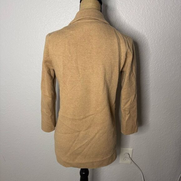 J Crew Cotton Blazer Open Front Tan Women Size XXS Pockets Business Casual - Picture 11 of 11